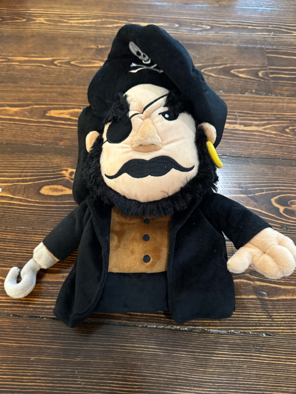 Pirate Golf Headcover - Black and Tan Plush